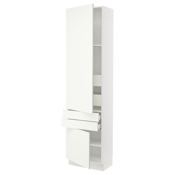 SEKTION High cab w 2drs/2 fronts/4 drawers, white/Vallstena white, 24x15x90 "