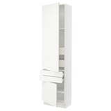 SEKTION High cab w 2drs/2 fronts/4 drawers, white/Vallstena white, 24x15x90 "
