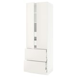 SEKTION High cab w 2drs/2 fronts/4 drawers, white/Veddinge white, 30x24x90 "