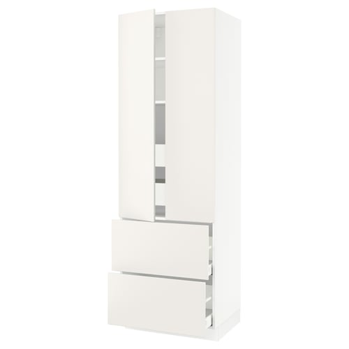 White SEKTION kitchen cabinet with smooth design and adjustable shelves.
