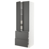 SEKTION High cab w 2drs/2 fronts/4 drawers, white/Voxtorp dark gray, 30x24x90 "