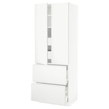 SEKTION High cab w 2drs/2 fronts/4 drawers, white/Voxtorp matte white, 30x24x80 "