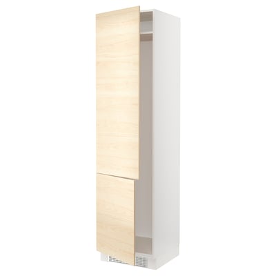 SEKTION High cabinet for fridge/freezer, white/Askersund light ash effect, 24x24x90 "