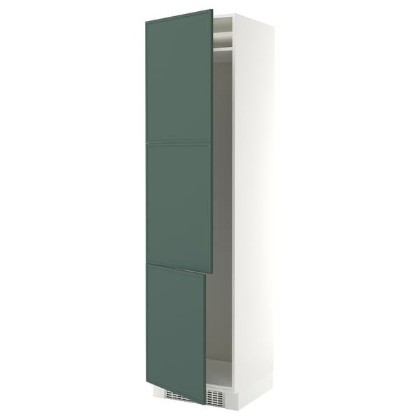 SEKTION High cabinet for fridge/freezer, white/Aspudden dark gray-green, 24x24x90 "
