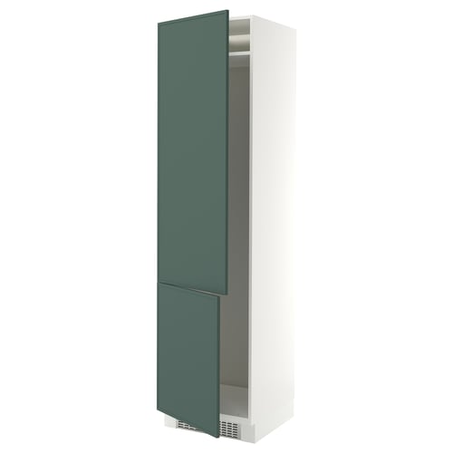 SEKTION High cabinet for fridge/freezer, white/Aspudden dark gray-green, 24x24x90 "