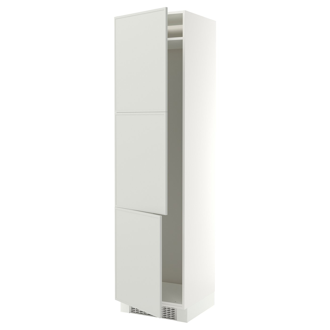 SEKTION high cabinet for fridge/freezer, white/Aspudden light gray