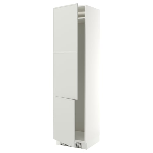 SEKTION High cabinet for fridge/freezer, white/Aspudden light gray, 24x24x90 "