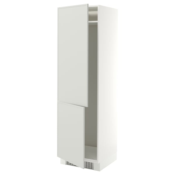 SEKTION High cabinet for fridge/freezer, white/Aspudden light gray, 24x24x80 "