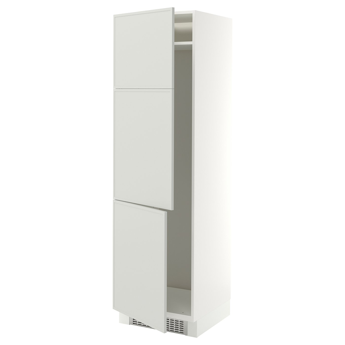 SEKTION high cabinet for fridge/freezer, white/Aspudden light gray