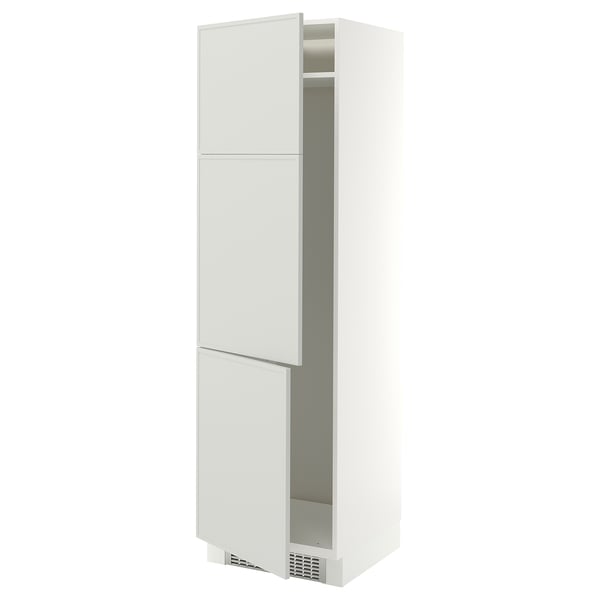 SEKTION High cabinet for fridge/freezer, white/Aspudden light gray, 24x24x80 "