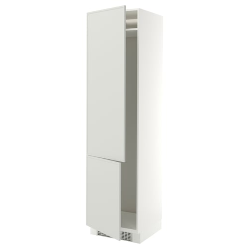 SEKTION High cabinet for fridge/freezer, white/Aspudden light gray, 24x24x90 "