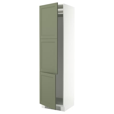 SEKTION High cabinet for fridge/freezer, white/Axstad gray-green, 24x24x90 "