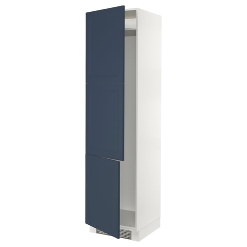 SEKTION tall white cabinet with blue door, modern design.