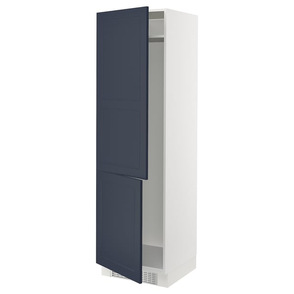 SEKTION High cabinet for fridge/freezer, white Axstad/matte blue, 24x24x80 "