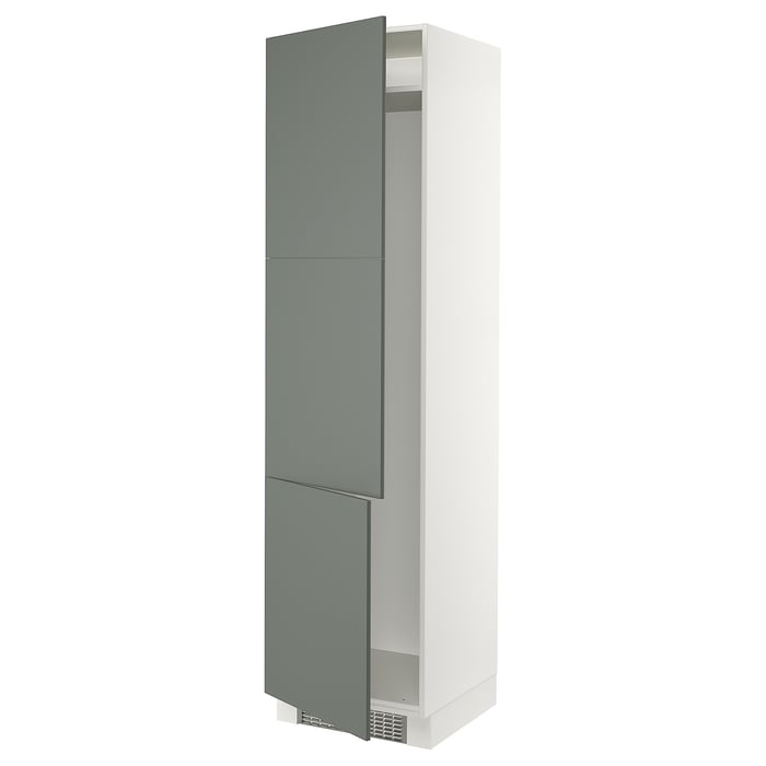 SEKTION high for fridge/freezer, white/Bodarp graygreen