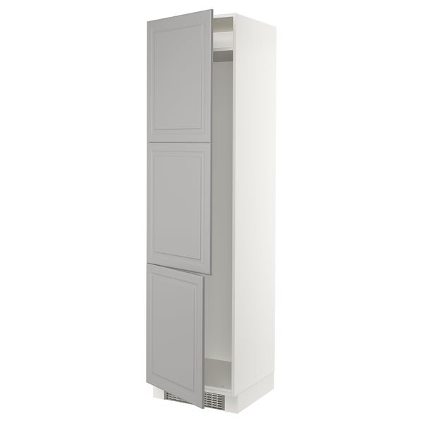 SEKTION High cabinet for fridge/freezer, white/Bodbyn gray, 24x24x90 "
