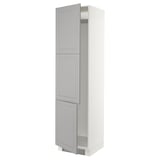 SEKTION High cabinet for fridge/freezer, white/Bodbyn gray, 24x24x90 "