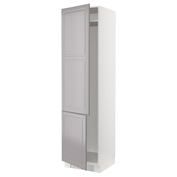 SEKTION High cabinet for fridge/freezer, white/Bodbyn gray, 24x24x90 "