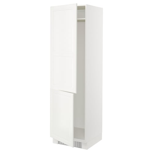 White ikea SEKTION kitchen cabinet with adjustable shelf and snap hinges.