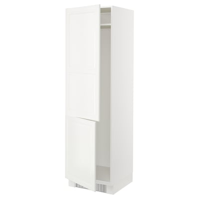 SEKTION High cabinet for fridge/freezer, white/Bodbyn off-white, 24x24x80 "