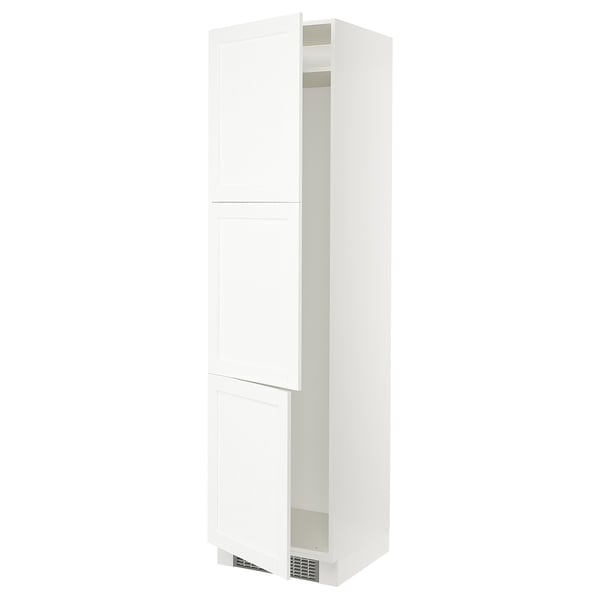 SEKTION High cabinet for fridge/freezer, white Enköping/white wood effect, 24x24x90 "