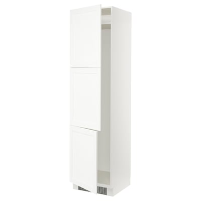 SEKTION High cabinet for fridge/freezer, white Enköping/white wood effect, 24x24x90 "