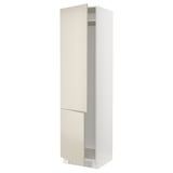 SEKTION High cabinet for fridge/freezer, white/Havstorp beige, 24x24x90 "