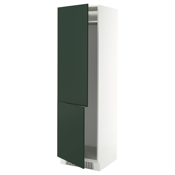 SEKTION High cabinet for fridge/freezer, white/Havstorp deep green, 24x24x80 "