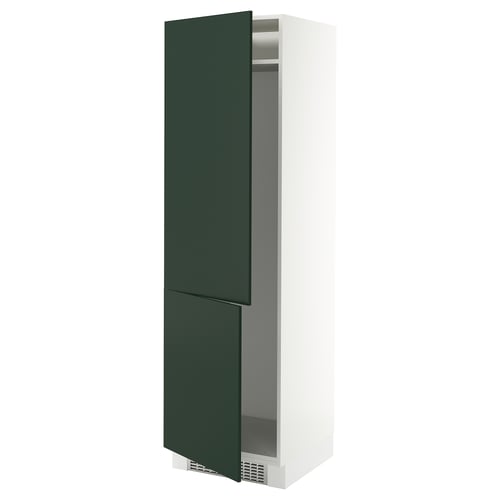 Ikea SEKTION kitchen cabinet, green, white interior, adjustable shelves.