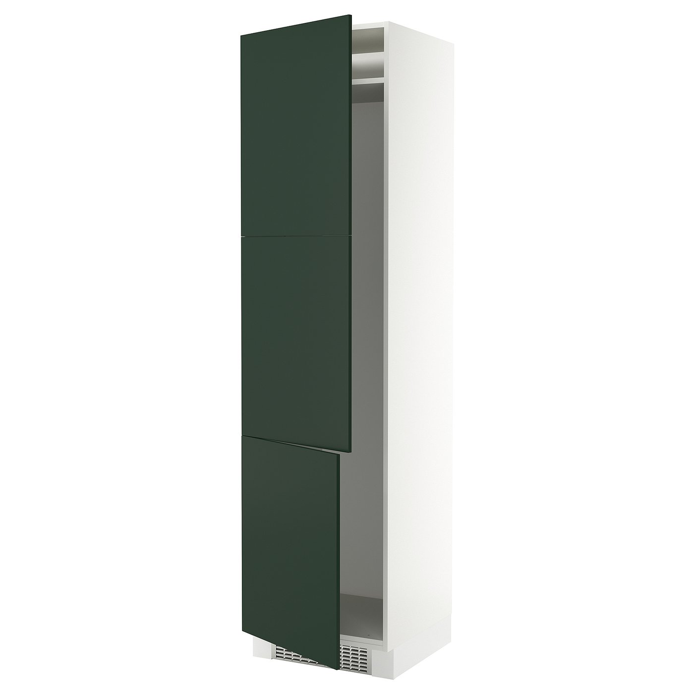 SEKTION high cabinet for fridge/freezer, white/Voxtorp dark gray