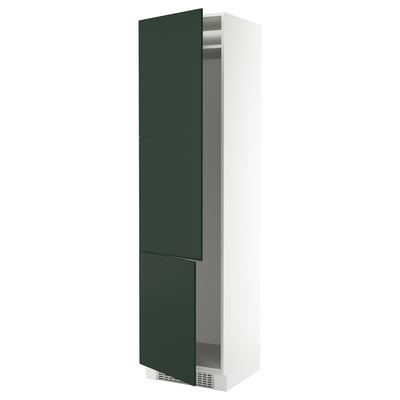 SEKTION High cabinet for fridge/freezer, white/Havstorp deep green, 24x24x90 "