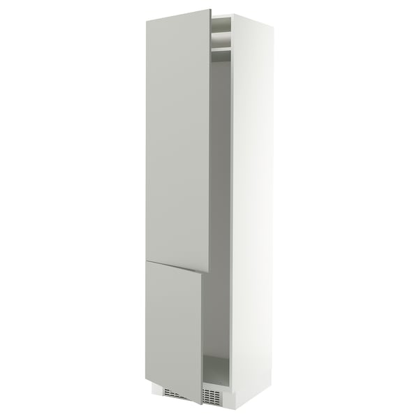 SEKTION High cabinet for fridge/freezer, white/Havstorp light gray, 24x24x90 "