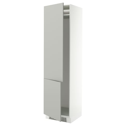SEKTION, light grey kitchen cabinet, tall square shape, modern clean design.