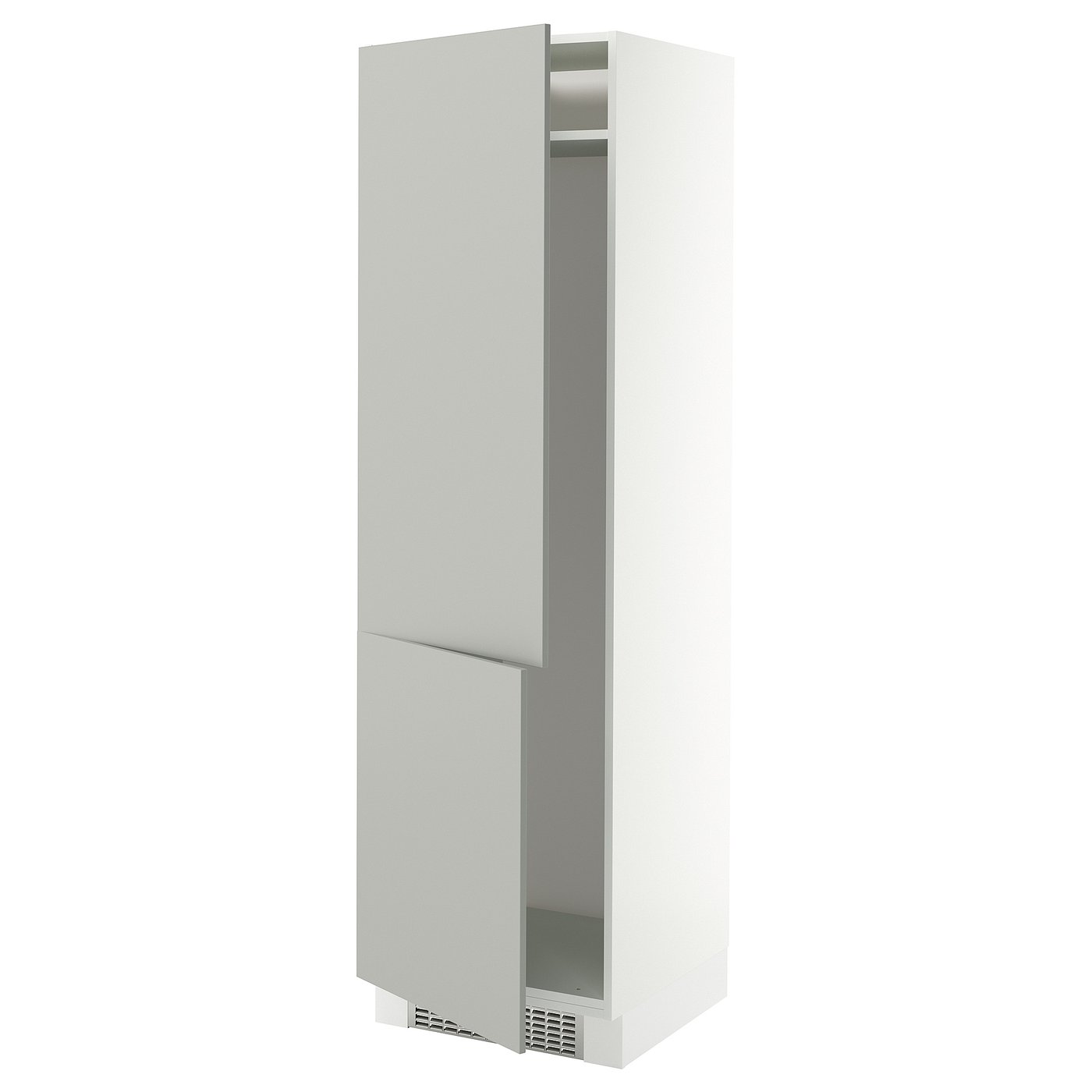 SEKTION high cabinet for fridge/freezer, white/Axstad gray-green