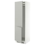 SEKTION High cabinet for fridge/freezer, white/Havstorp light gray, 24x24x80 "