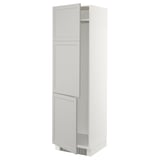 SEKTION High cabinet for fridge/freezer, white/Lerhyttan light gray, 24x24x80 "