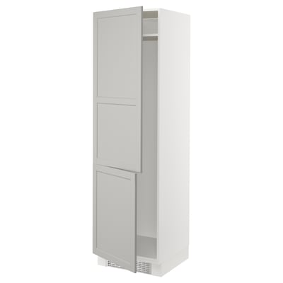 SEKTION High cabinet for fridge/freezer, white/Lerhyttan light gray, 24x24x80 "
