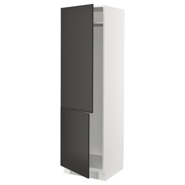 SEKTION High cabinet for fridge/freezer, white/Nickebo matte anthracite, 24x24x80 "