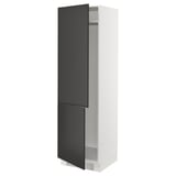SEKTION High cabinet for fridge/freezer, white/Nickebo matte anthracite, 24x24x80 "