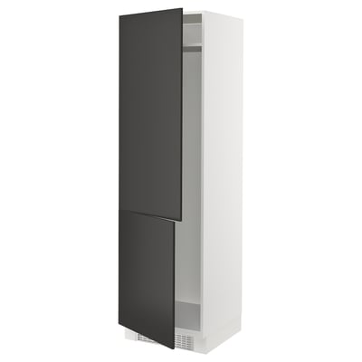 SEKTION High cabinet for fridge/freezer, white/Nickebo matte anthracite, 24x24x80 "