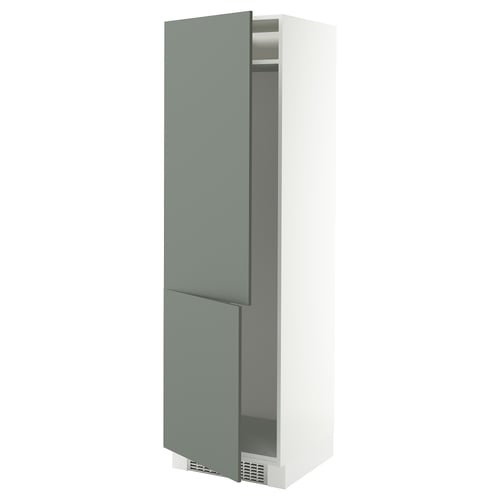 SEKTION kitchen cabinet, matt grey-green, tall, rectangular with adjustable shelves, sleek modern design.