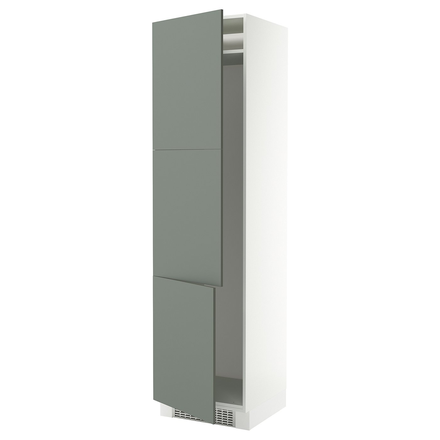 SEKTION high cabinet for fridge/freezer, white/Voxtorp dark gray