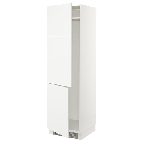 White high gloss kitchen cabinet with adjustable shelves.