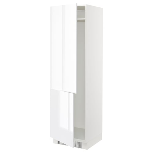 SEKTION: white high gloss kitchen cabinet, modern design, adjustable shelves, right-opening door.