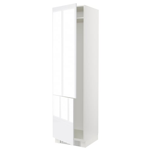 SEKTION kitchen cabinet, white, glossy, slim, vertical, sleek design.