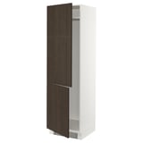 SEKTION High cabinet for fridge/freezer, white/Sinarp brown, 24x24x80 "