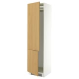 SEKTION High cabinet for fridge/freezer, white/Sinarp oak veneer, 24x24x90 "