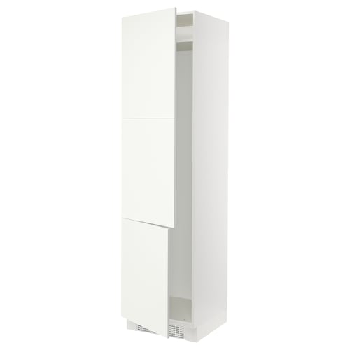 SEKTION white kitchen cabinet, rectangular, sleek modern design, three sections, smooth finish.