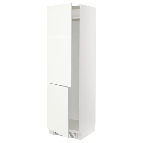 An ikea SEKTION kitchen cabinet in white with two doors and an open right side, revealing an inner shelf.