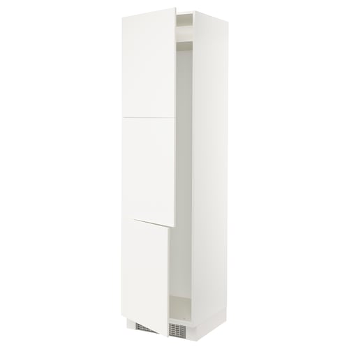 White SEKTION cabinet with smooth doors and adjustable shelves.